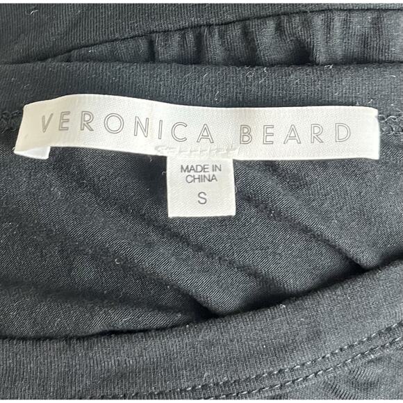 Veronica Beard Bernice Stretch Jersey Front Tie Black Dress Minimalist Sz Small - Picture 6 of 7